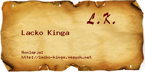 Lacko Kinga névjegykártya